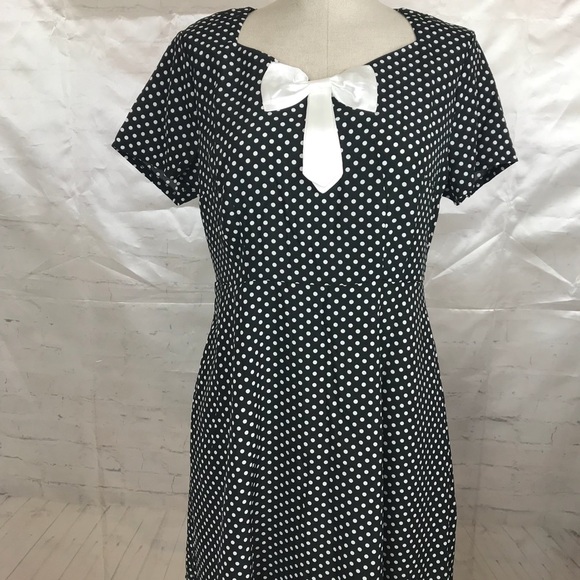1950s vintage style polka dot swing dress - Picture 3 of 5